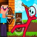 Noob archer vs Stickman Zombie: zombie shooter
